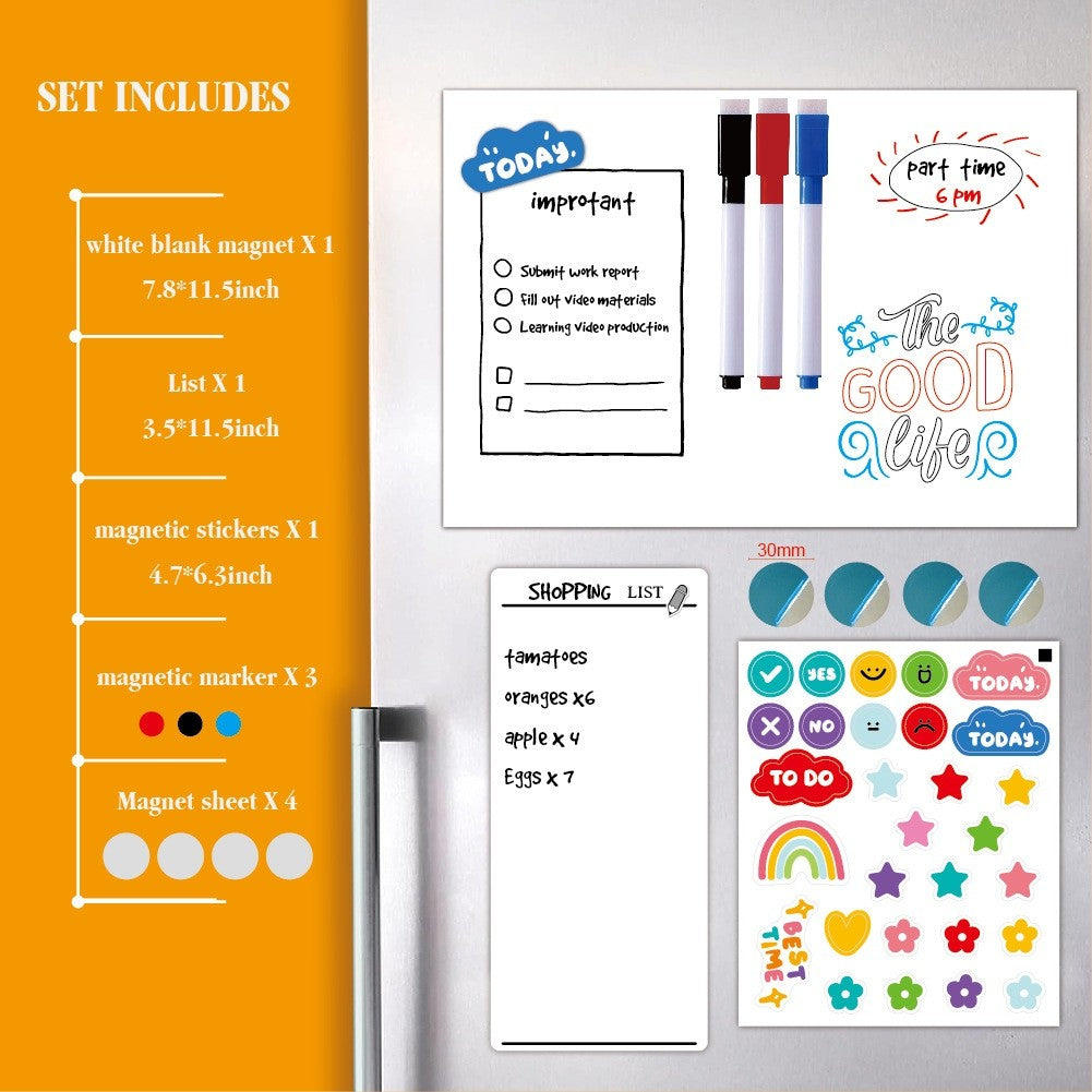 Black Menu Plan Fridge Magnet