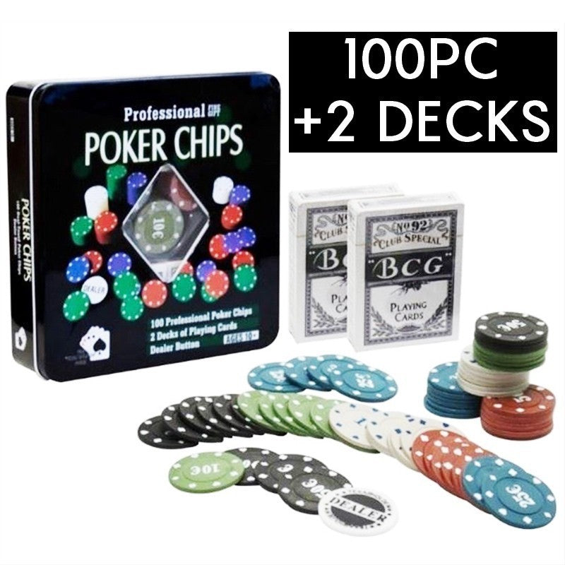100pcs Casino Mahjong Poker Chips with Box