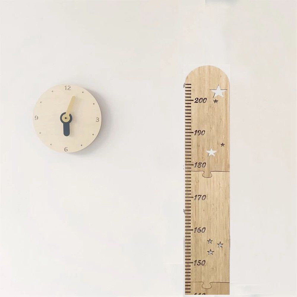 Natural Wood Height Chart Home Decor