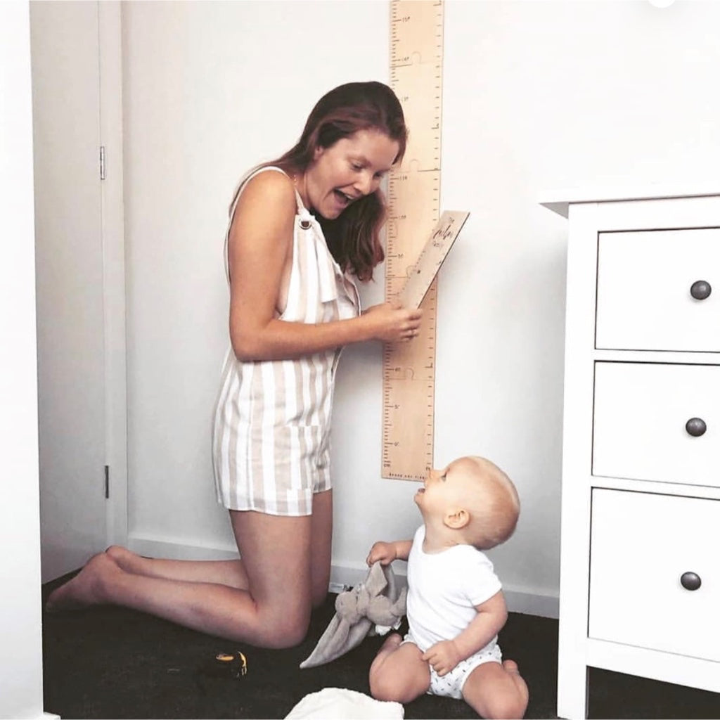 Natural Wood Height Chart Track Children Growth