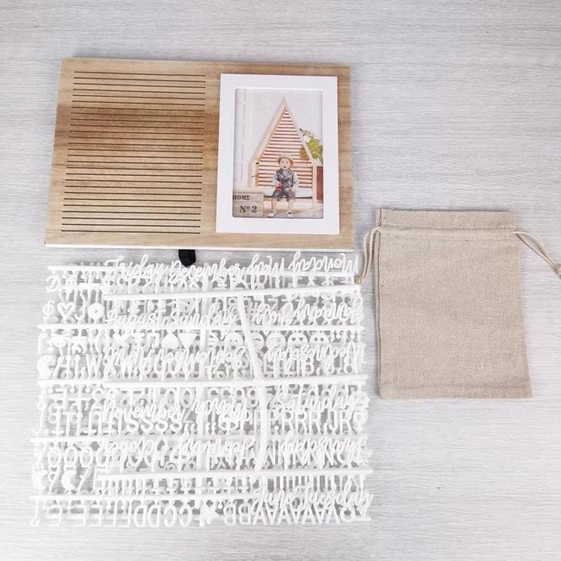 Photo Frame Wooden Letter Board Home Decor