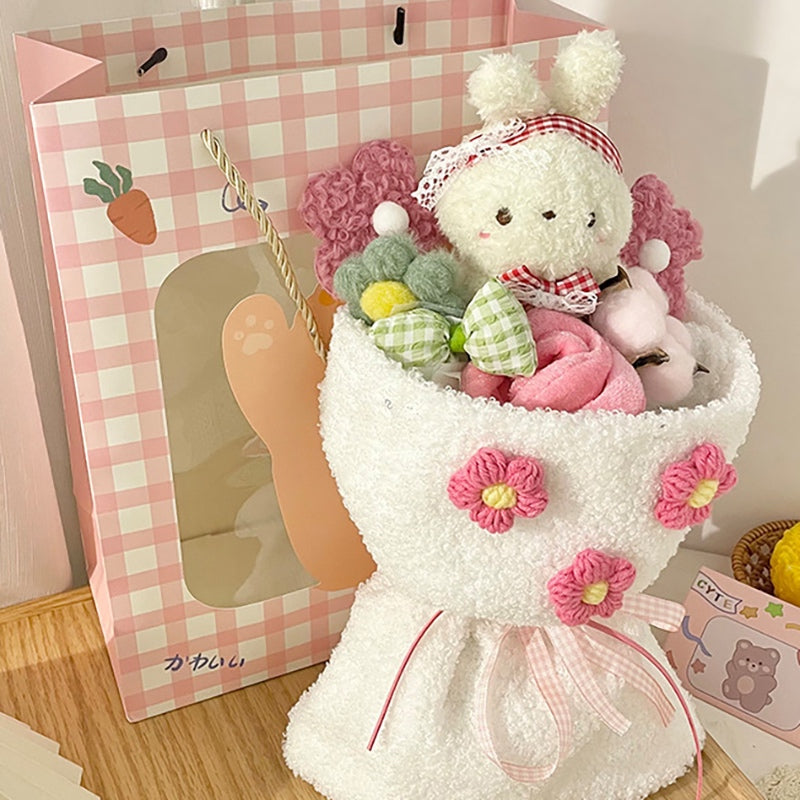Cute Plush Dolls Bunny Flower Bouquet