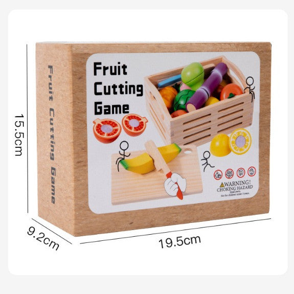 Fruit Cutting Game Velcro Preschool Montessori Wooden Toys