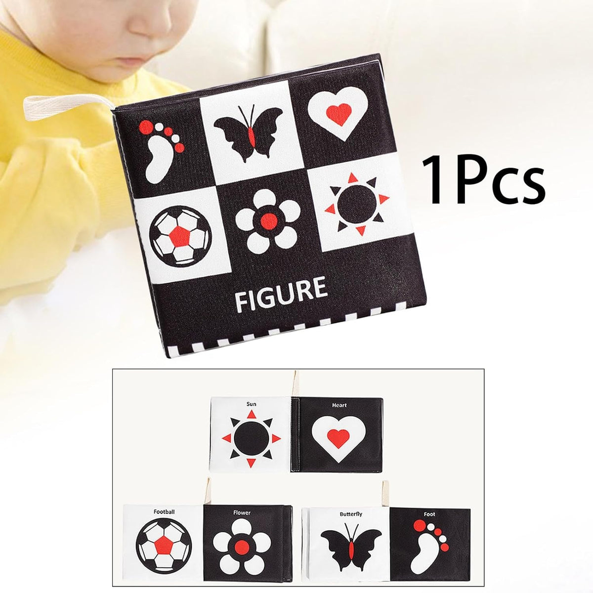 Baby Crinkle High Contrast Sensory Book