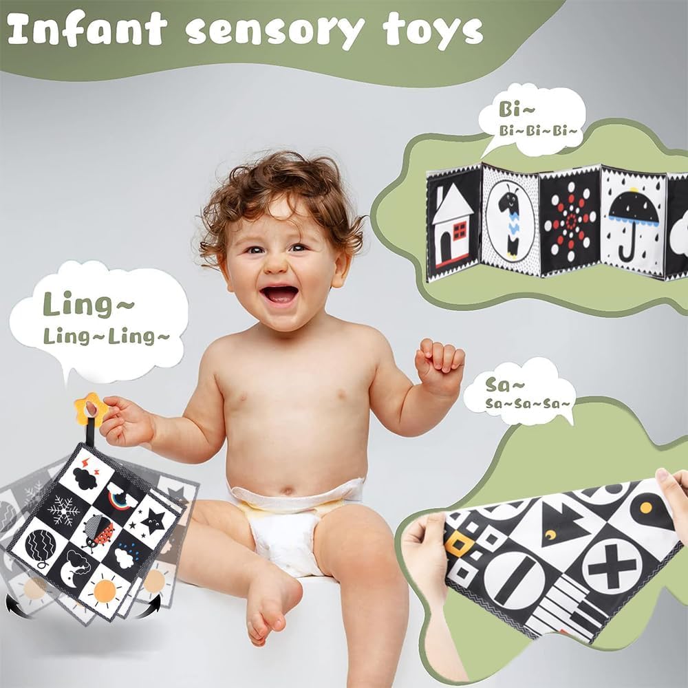 High Contrast Baby Sensory Soft Cloth Books
