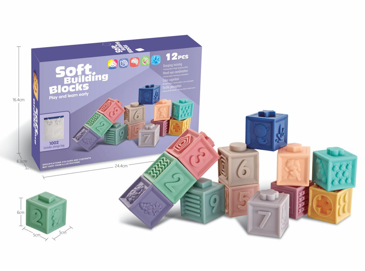 12pc Soft Building Blocks Numbers