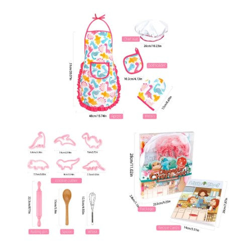 26pc Ruffled Pink Dinosaur