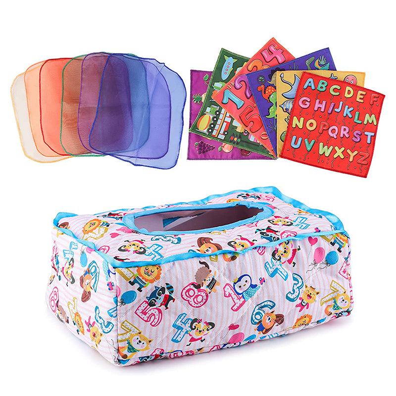 Scarf Tissue Box 5-Blue 123