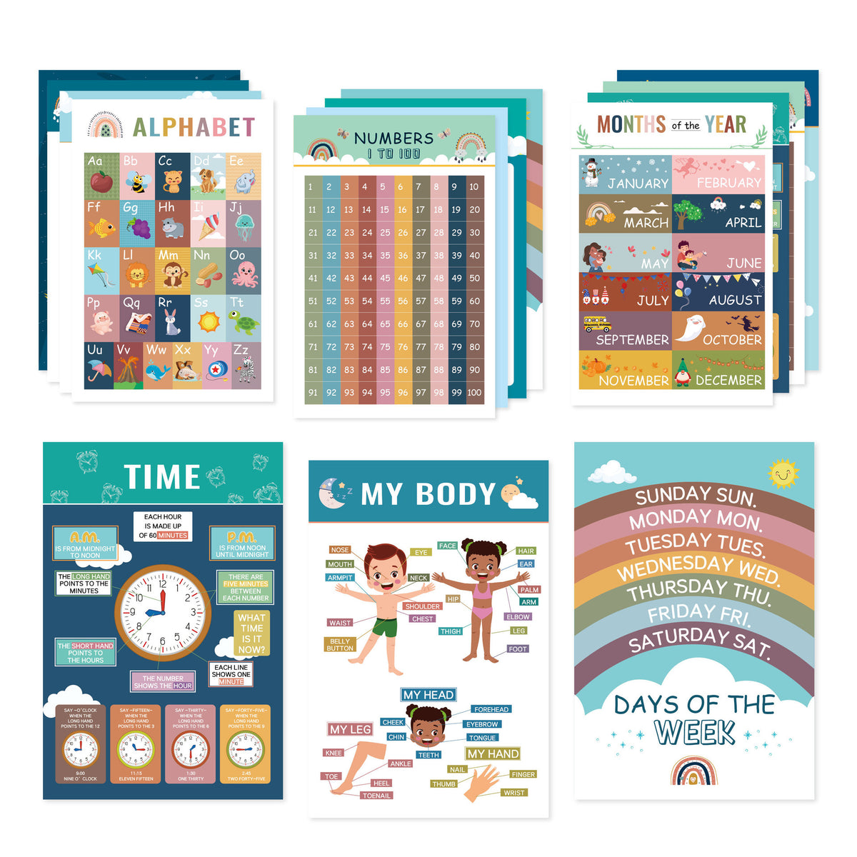 16pc Posters Boho