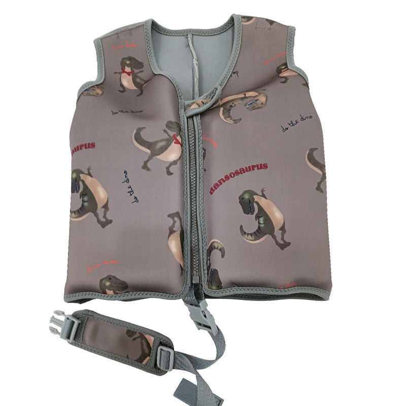 Swim Vest Grey Dinosaur