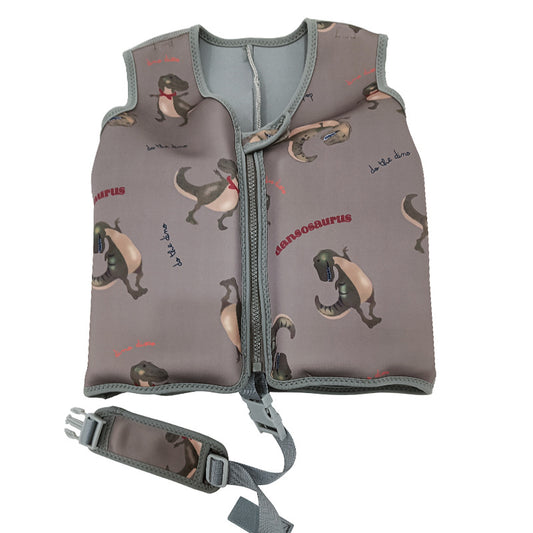 Swim Vest Grey Dinosaur