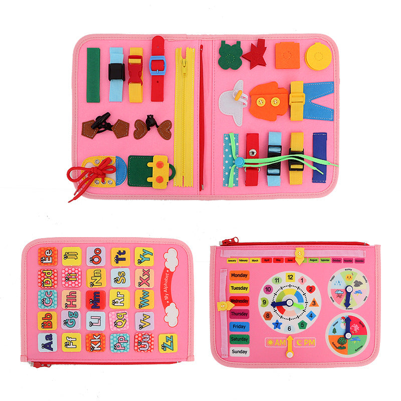 Pink Clock Felt Busy Book
