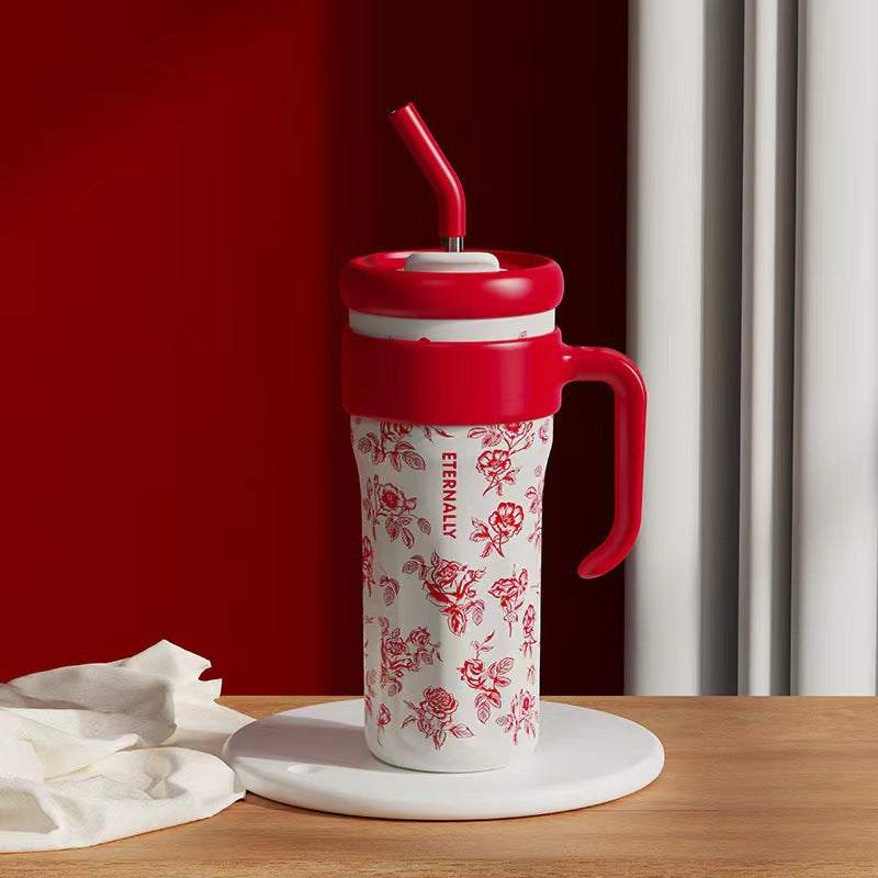 Red Floral 1250ml Tumbler