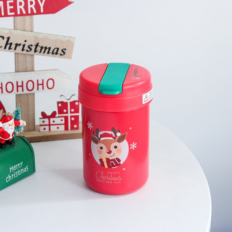 Green Santa Thermal Straw Cup