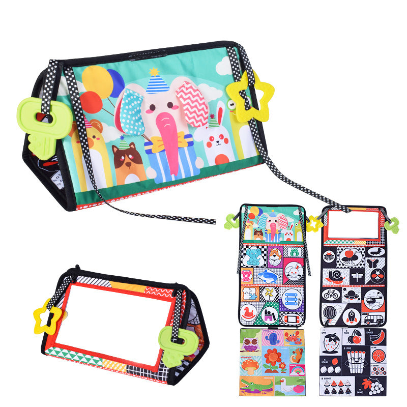 Foldable Sensory Soft Cloth Books Mirror Teether