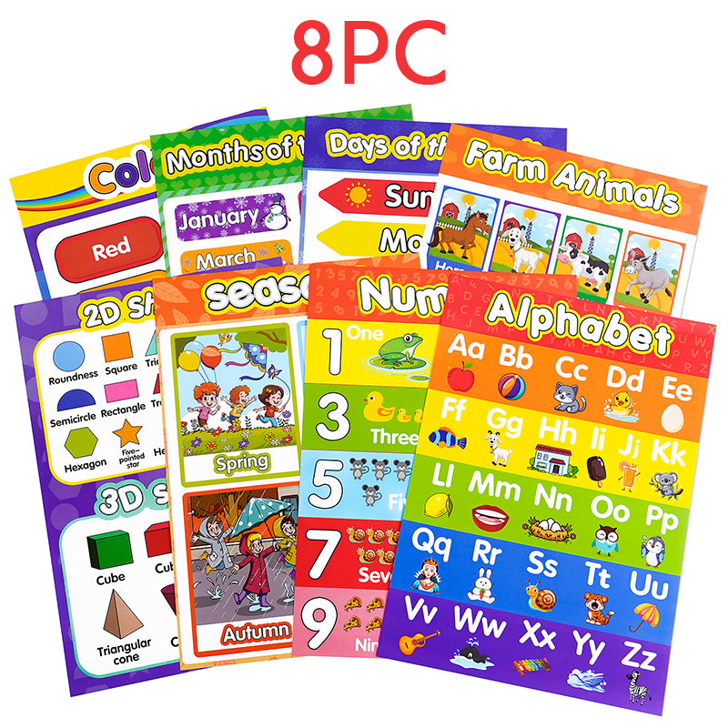 18pc Boho Children A3 Learning Wall Posters