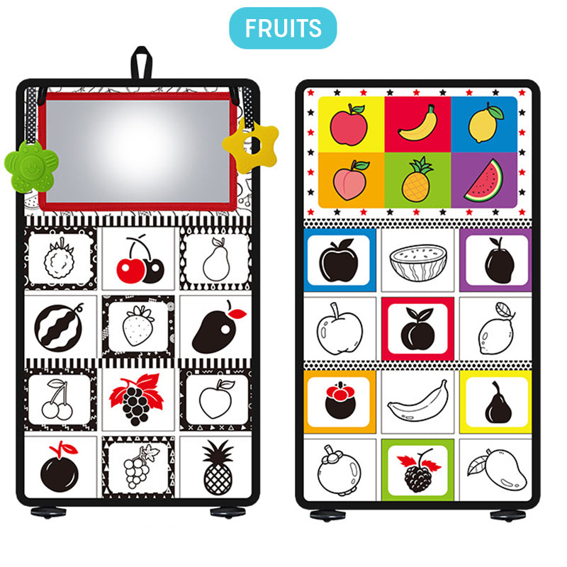 Baby Tummy Time Cloth Sensory Books with Mirror