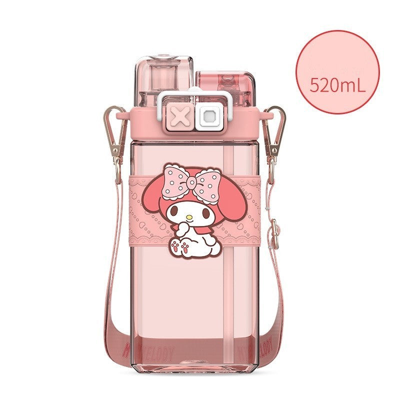 Sanrio Straw Double Water Bottle 520ml