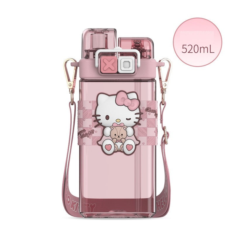 Sanrio Straw Double Water Bottle 520ml
