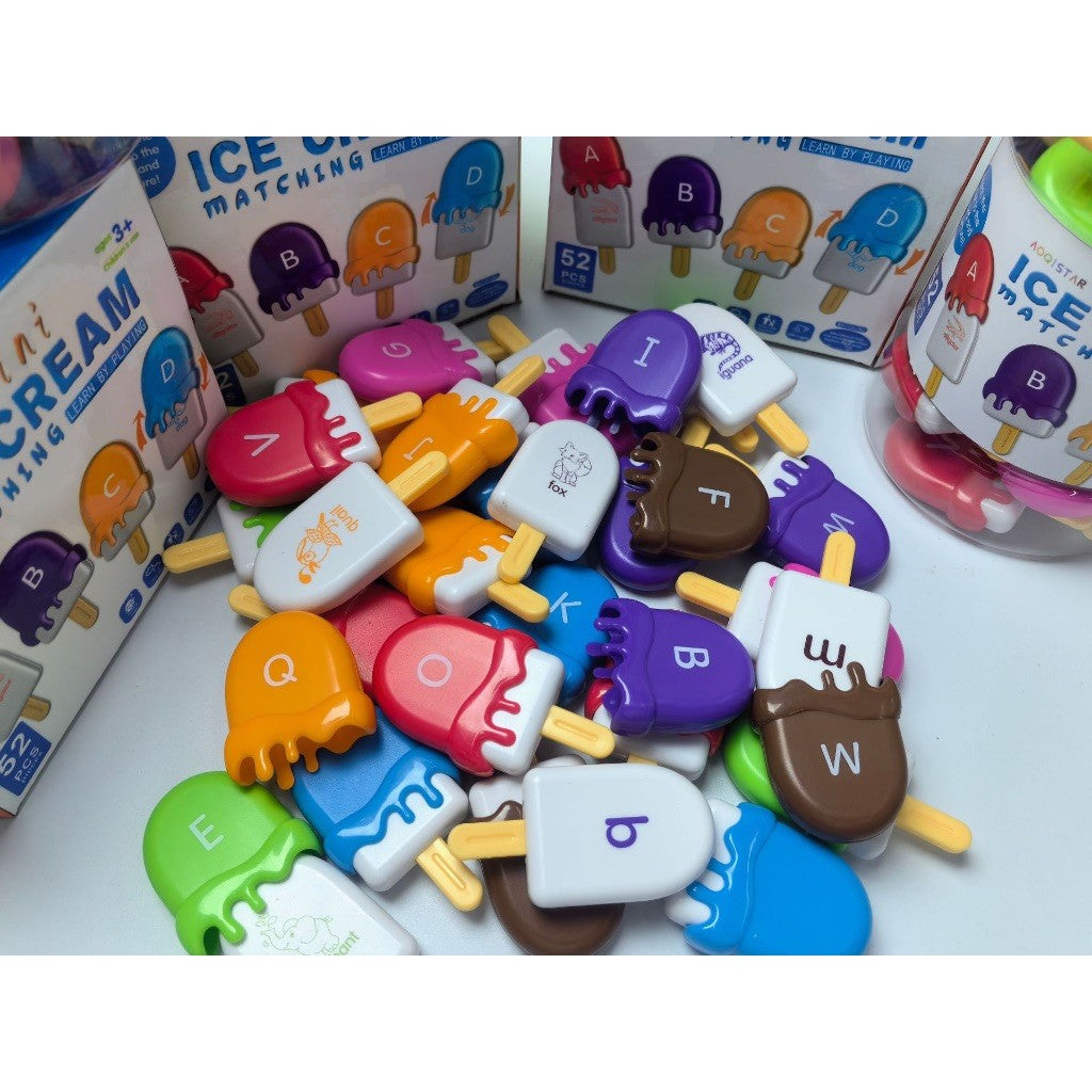 Match Letters Alphabet Ice Cream in a Tub