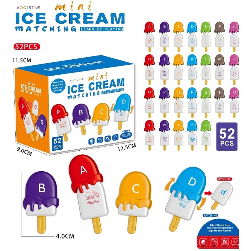 Match Letters Alphabet Ice Cream Learning Toys