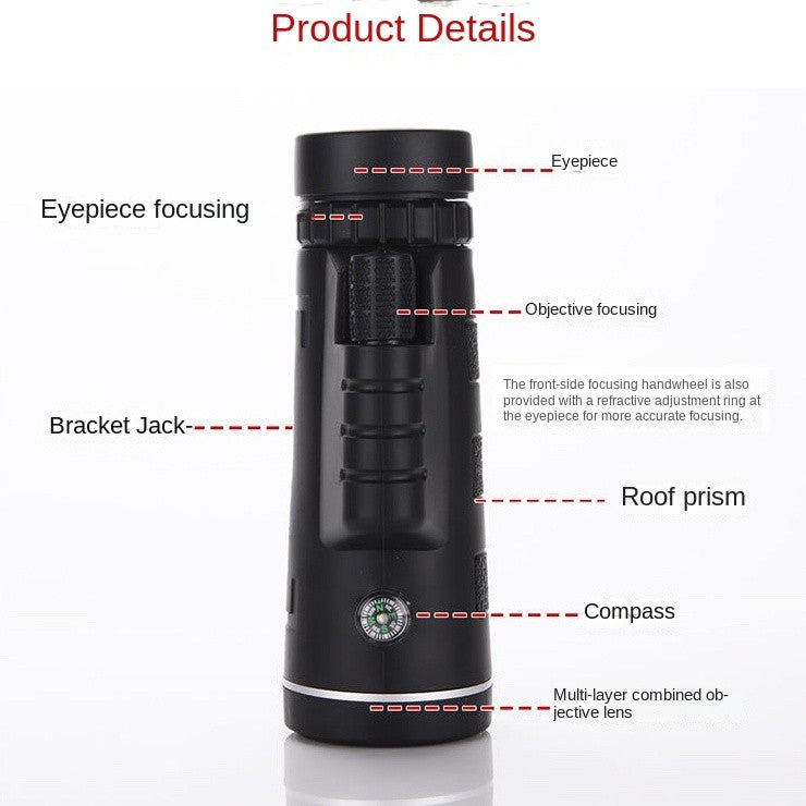 40X60 Pocket Monocular Telescope with Mobile Tripod