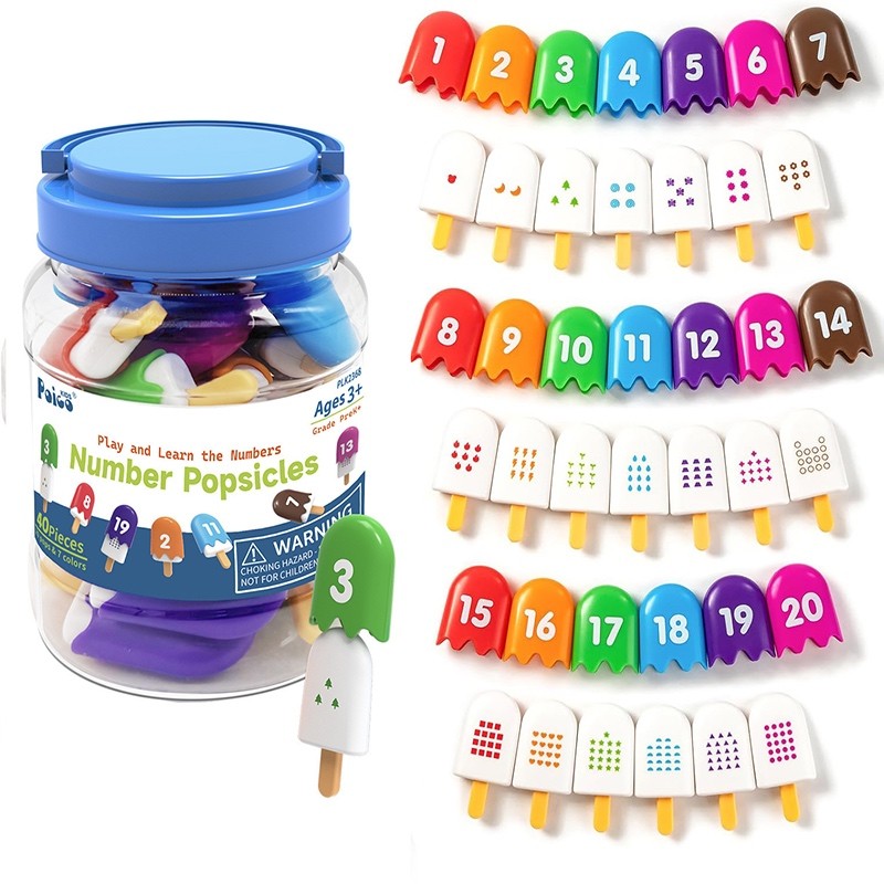 Matching Popsicles Learning Numbers Alphabets