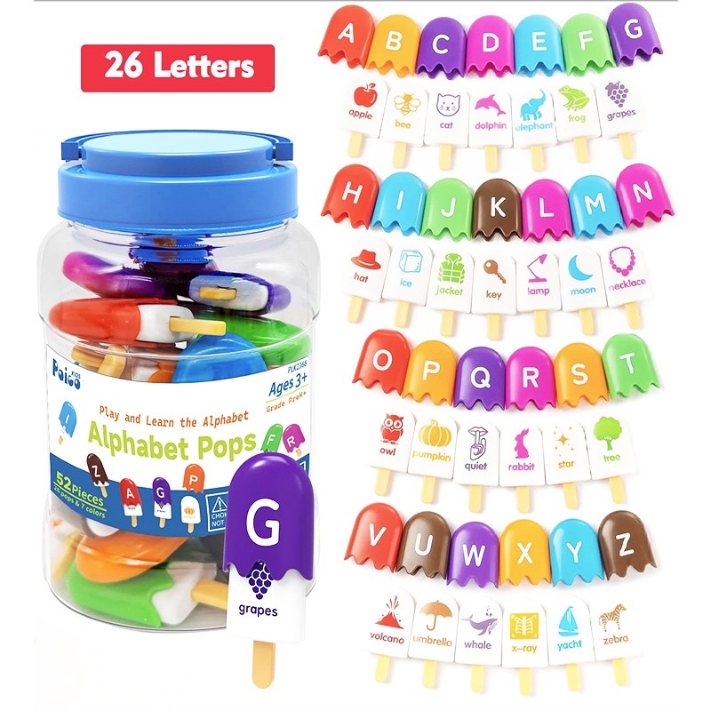 Matching Popsicles Learning Numbers Alphabets
