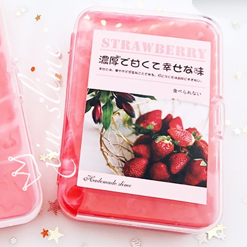 Strawberry Matcha Boba Milk Tea Slime Children Sensory Kids Toys