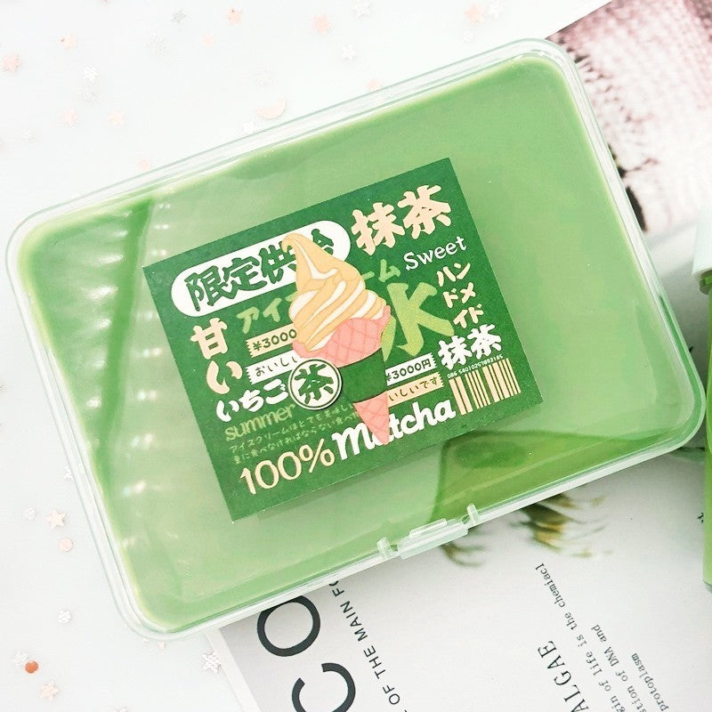 Strawberry Matcha Boba Milk Tea Slime Children Sensory Kids Toys