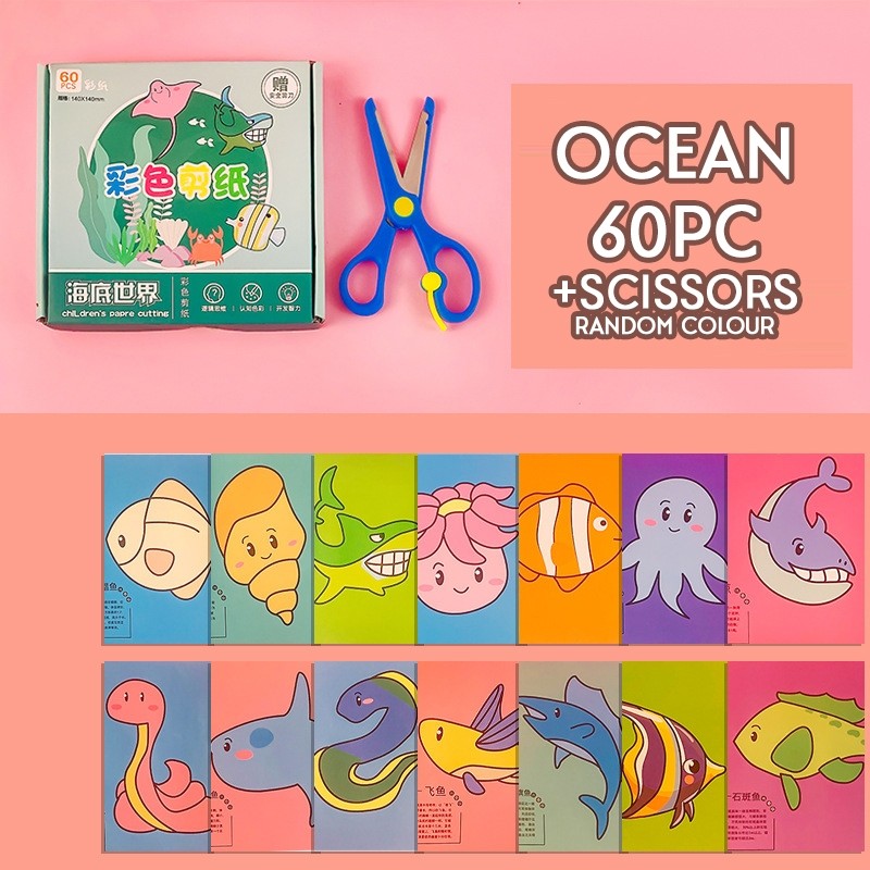 ✂️ SG LOCAL STOCK ✂️ Toddler Paper Cutting Scissor Skills Kids Activity Cut Paper Children Busy Book