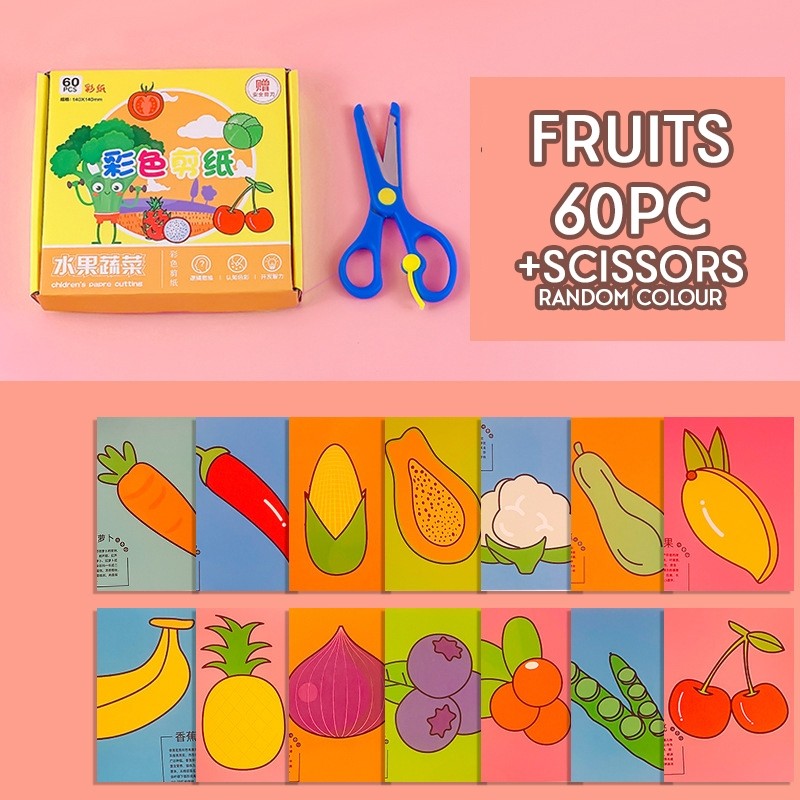 ✂️ SG LOCAL STOCK ✂️ Toddler Paper Cutting Scissor Skills Kids Activity Cut Paper Children Busy Book