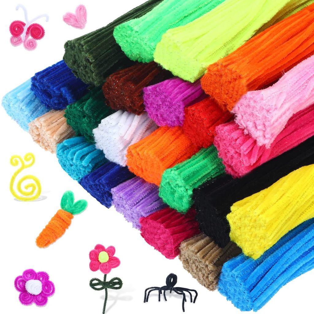 Fluffy Chenille Stems Fuzzy Wire Pipe Cleaner Sticks