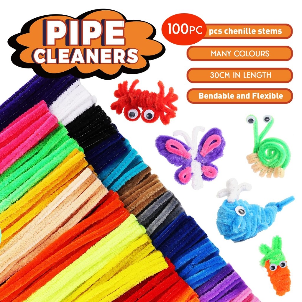 Fluffy Chenille Stems Fuzzy Wire Pipe Cleaner Sticks