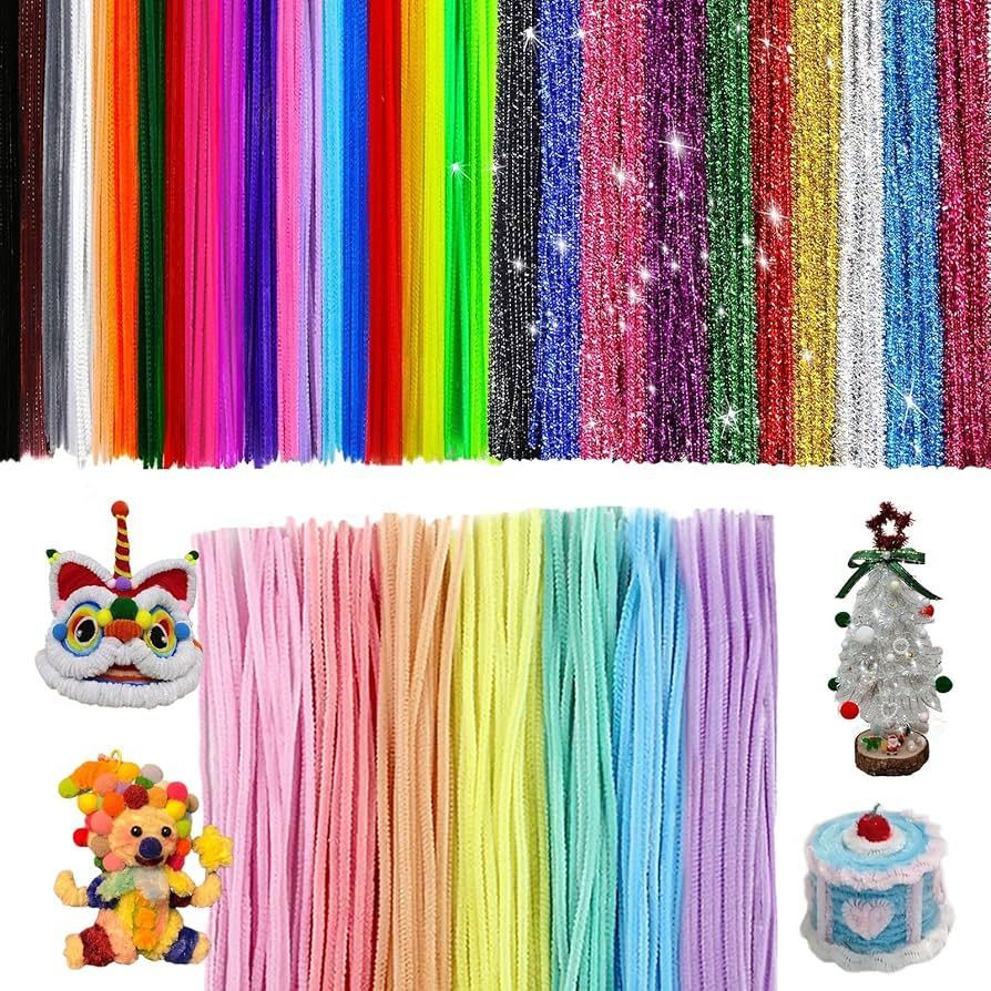 Fluffy Chenille Stems Fuzzy Wire Pipe Cleaner Sticks
