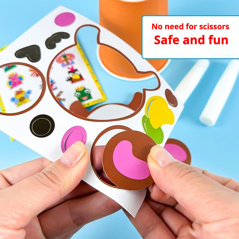 3D Paper Cups DIY Art Craft Stickers Cutting Toy