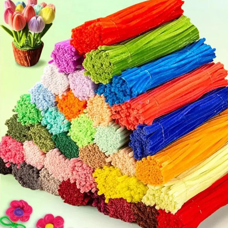 100pc Pipe Cleaners Bendable Wires for Kids DIY Arts and Crafts