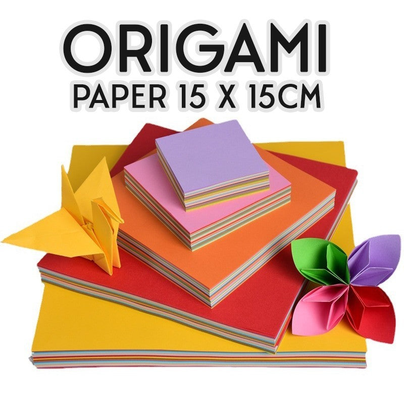 15cm Square Coloured Origami Folding Paper 3D Craft DIY Folded Paper Crafts