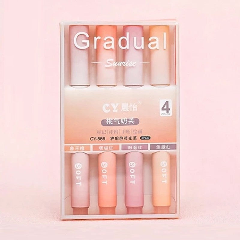 Highlighter Gradient Pastel Colour Marker Pen Note Taking School Student Stationery