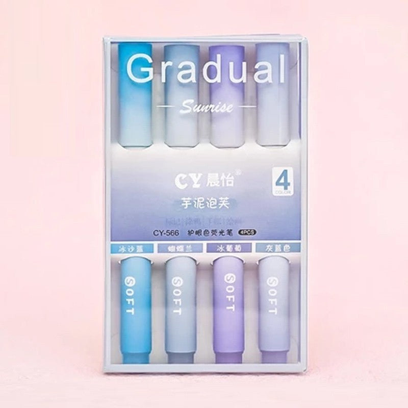 Highlighter Gradient Pastel Colour Marker Pen Note Taking School Student Stationery