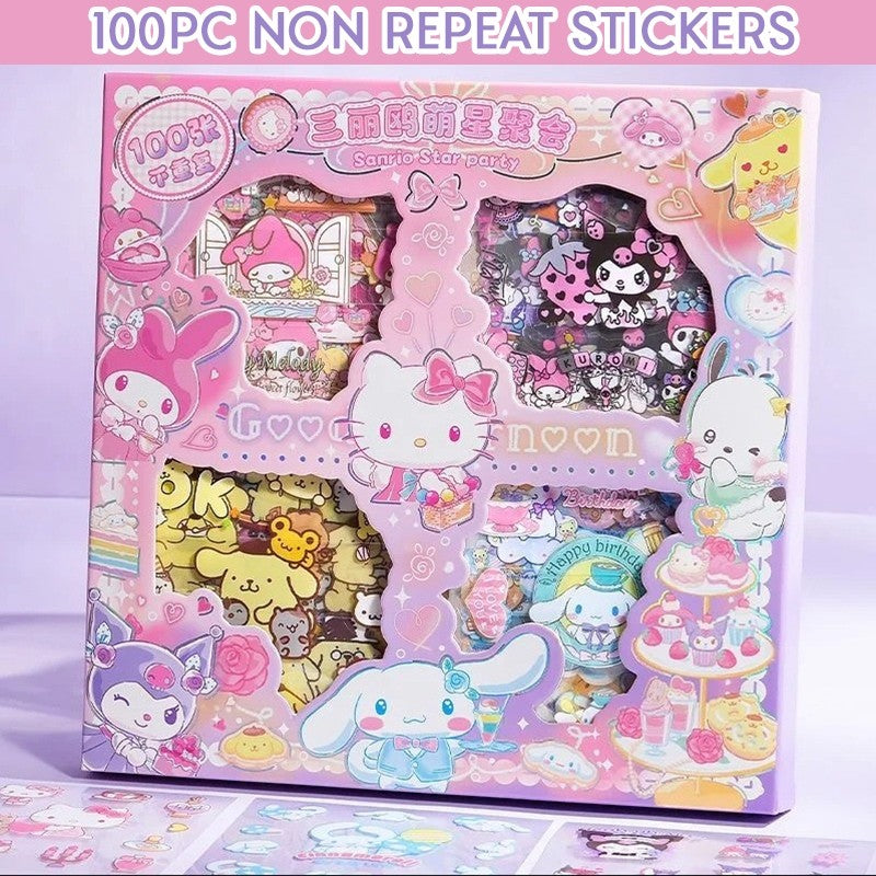 Sanrio Star Party 100pc Sticker DIY Arts Crafts Decorative Stickers
