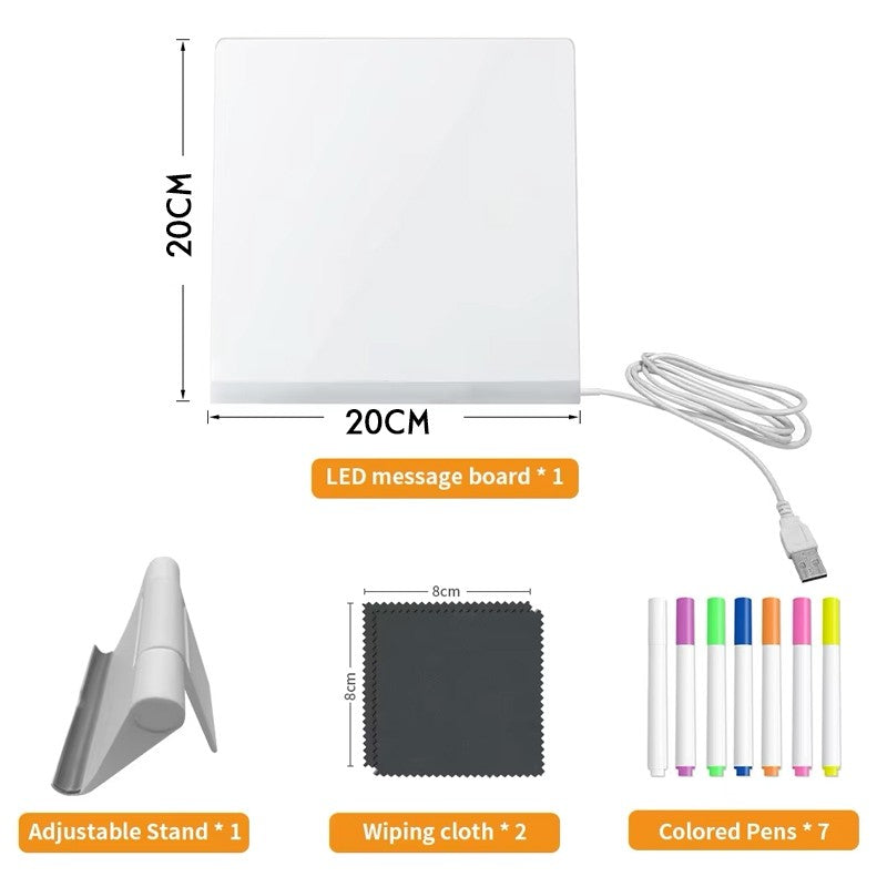 LED Erasable Acrylic Light Up Board with Whiteboard Markers