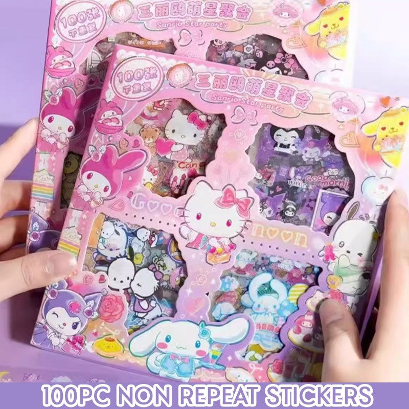 Sanrio Star Party 100pc Sticker DIY Arts Crafts Decorative Stickers