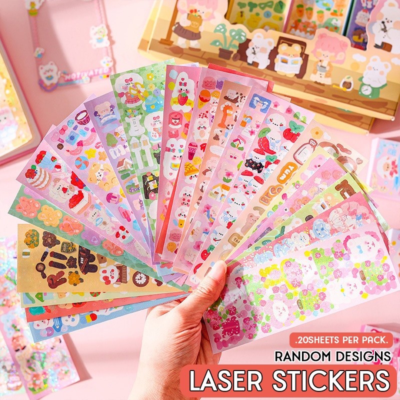 Laser Sticker Kids Guka Korean Cute Glitter Children Scrapbook Decorative Sticker