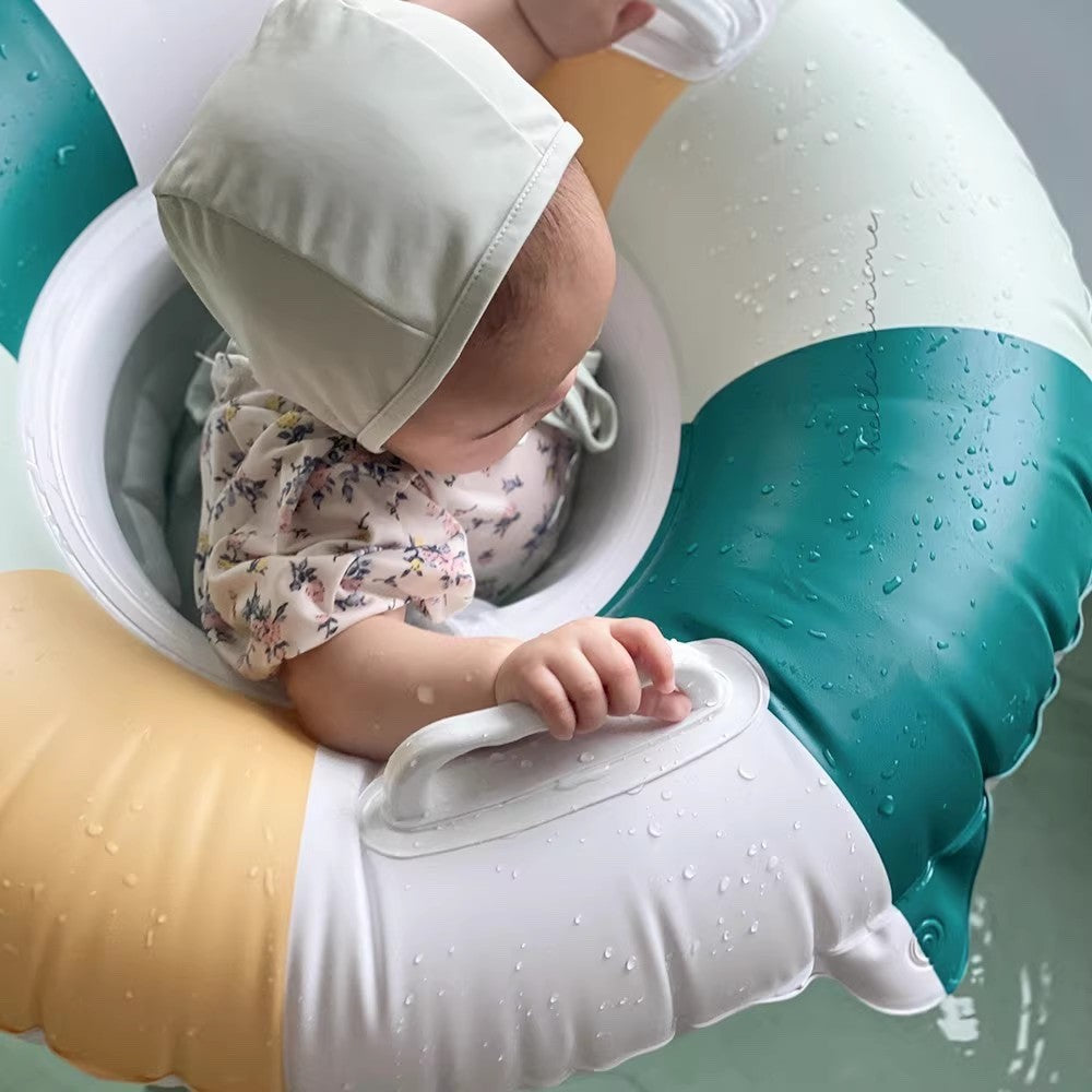 Moss Stripe Baby Swim Float with Seat