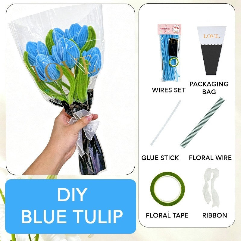 DIY Bouquet Flower Crafts Chenille Stems Fuzzy Wire Handicraft Pipe Cleaner Stick