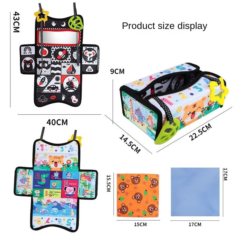 Tiger Teether Sensory Pull Scarf Tissue Box Toy