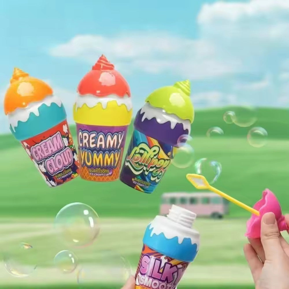 4pc Ice Cream Children Bubble Blowing Toys Spill Proof