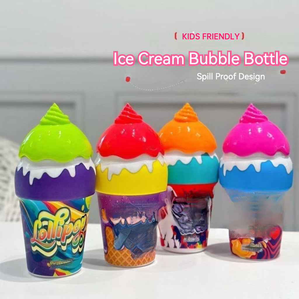 4pc Ice Cream Children Bubble Blowing Toys Spill Proof