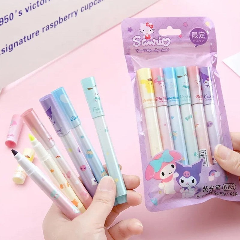 Sanrio Highlighter Fluorescent Pen My Melody Kuromi Hellokitty Cinnamoroll